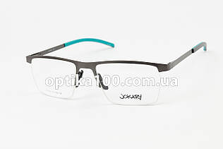 Оправа для окулярів для зору із дужками на флексах. Напівобідкова сіра металева