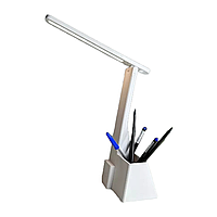 Лампа настільна YX2290 (LED/1200mAh/3W/вбудований аккумулятор/підставка для ручок) біла