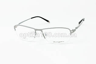 Титанова легка напівобідкова оправа для окулярів для зору з гнучкими дужками. Сіра