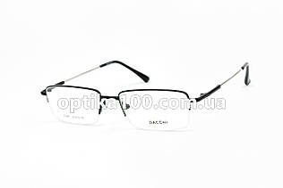 Металева легка напівобідкова оправа для окулярів для зору з гнучкими титановими дужками. Чорна