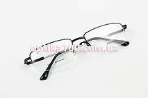 Металева легка напівобідкова оправа для окулярів для зору з гнучкими титановими дужками. Чорна, фото 3