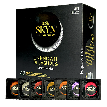 Презервативи Skyn UNKNOWN PLEASURES 7 шт безлатексні в м'якому пакуванні, фото 2