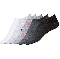 Носки мужские низкие с силиконом, 5 пар, размер 43-46, цвет белый, серый