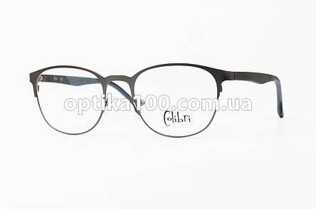 Кругла металева матова оправа для окулярів для зору з полімерними дужками. Унісекс, фото 2