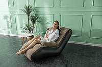 Надувная мебель для дома и дачи, комфортный лежак из флокированного ПВХ для отдыха, прочный, удобный, коричнев