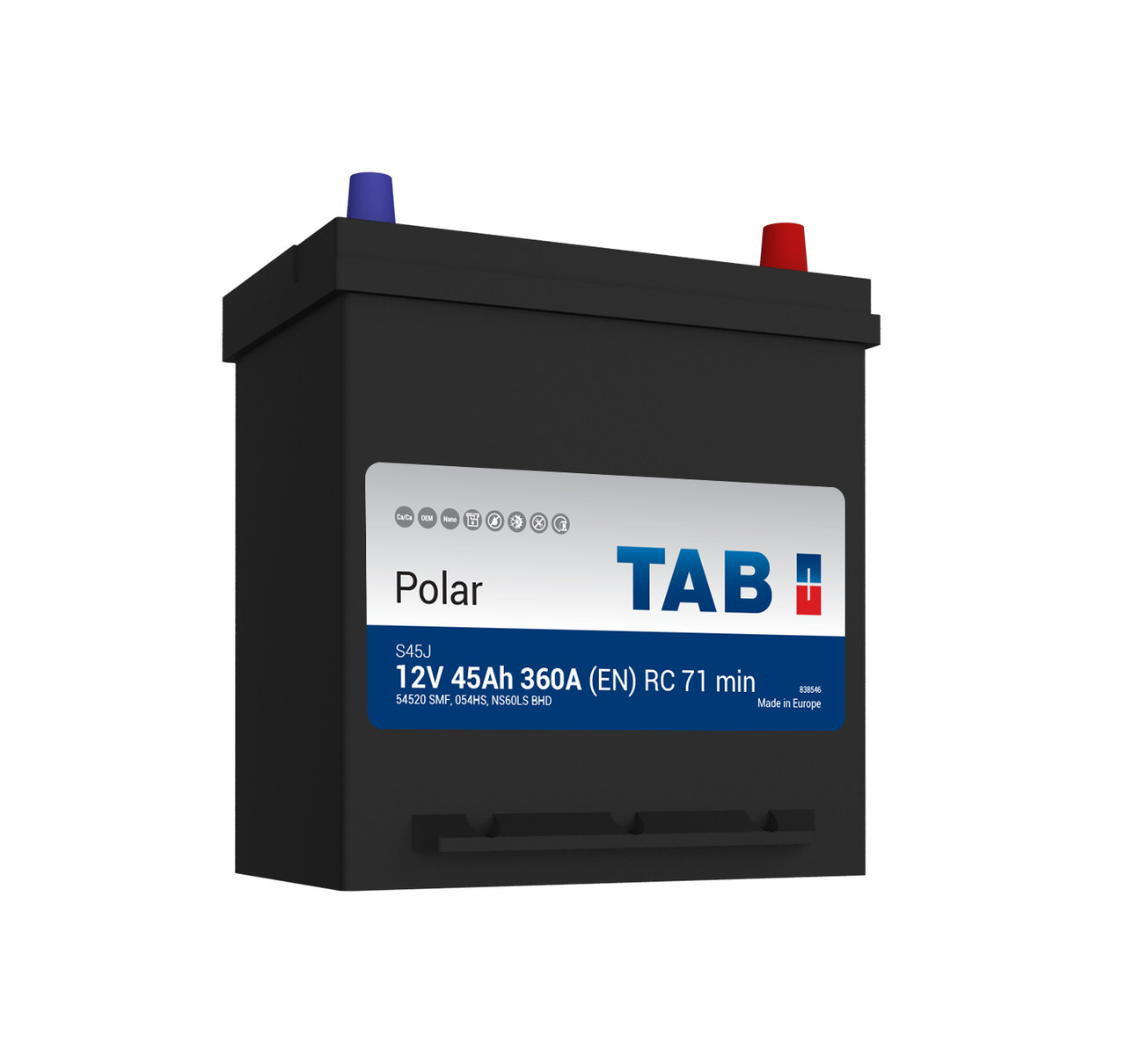 Купить Аккумулятор TAB Polar Japan 45 Ah/12V "0" (+ справа), цена 2241. ...