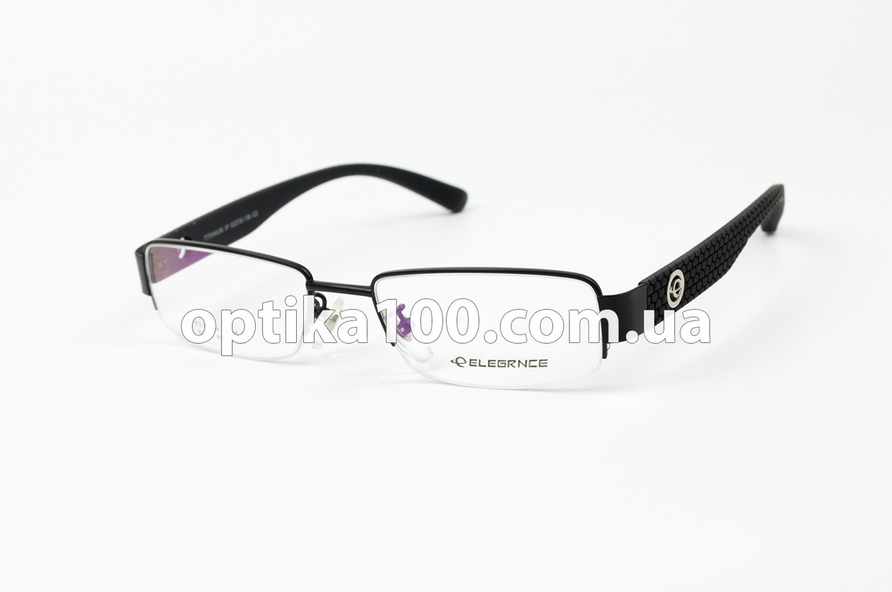 Легка титанова напівобідкова вузька оправа для окулярів для зору на жилці. Жіноча