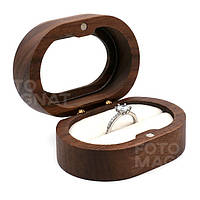 Коробочка для кольца деревянная Serenade Футляр для предложения, свадьбы, натуральный американский орех