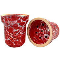 Глиняная чаша для кальяна Solaris Eva Red and White из красной глины и фаянса Турка из глины для кальянов