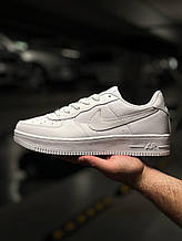 Чоловічі кросівки Nike Air Force 1 07 Leather White (білі) легкі стильні текстильні кроси NK077 Найк Аїр mood