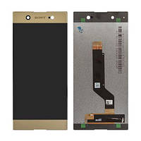 Дисплей Sony G3212 Xperia XA1 Ultra Dual/G3221/G3223/G3226 в сборе с сенсором gold (оригинал переклей)