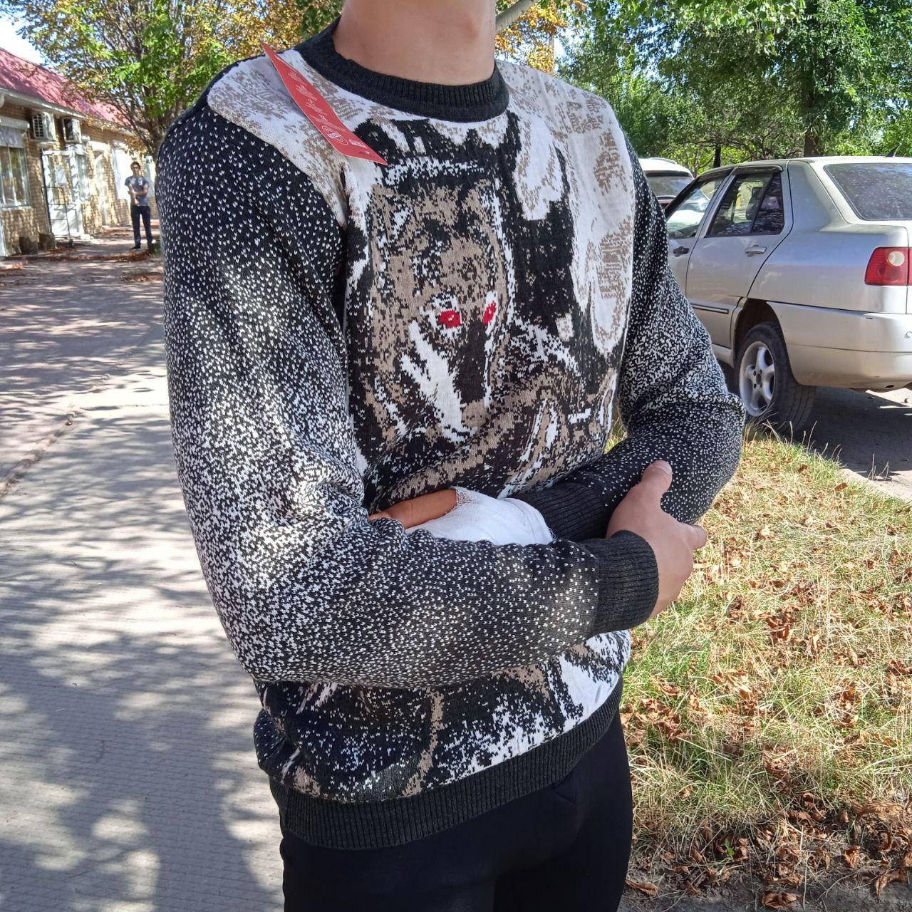 Чоловічий вовняний светр "GEREKLI" Туреччина S/44 Вовки, фото 1