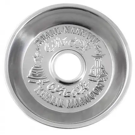 Блюдце для кальяну Khalil Mamoon silver Тарілка для кальяну з нержавіючої сталі, фото 2