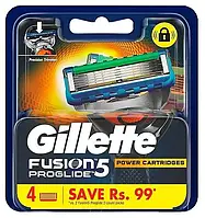 Сменные кассеты лезвия Gillette Fusion Proglide Power 4шт (Оригинал, США)