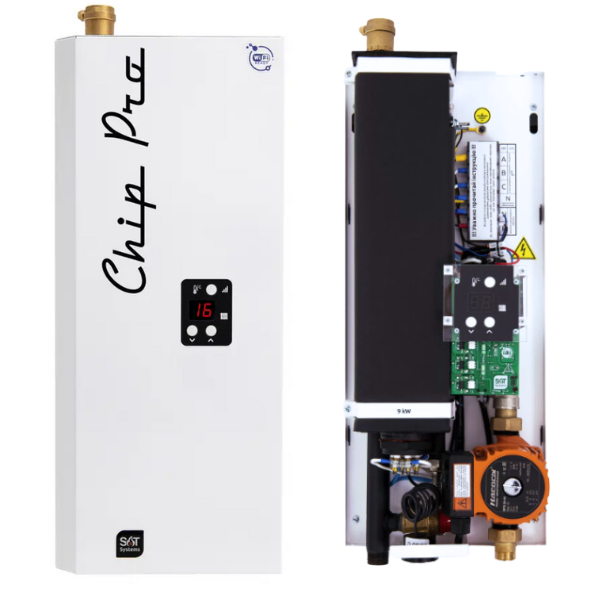 Безшумний електричний котел Chip Pro 12 кВт (з Насосом,Баком та Групою безпеки Всередині) Гарантія 5 років