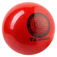 Мяч гимнастический TA SPORT 280 грамм 16 см с глиттером TA280, Синий: Gsport Красный