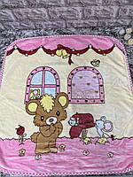 Дитяча ковдра розмір 105*95  Двостороннє, двошарове, тепле) Плюшеве в ліжечко та коляску