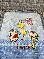Дитяча ковдра розмір 105*95  Двостороннє, двошарове, тепле) Плюшеве в ліжечко та коляску