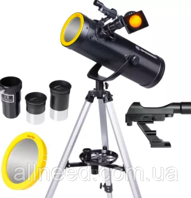 Телескоп Bresser Solarix 76/350 AZ Carbon Німеччина з сонячним фільтром і адаптером для смартфона