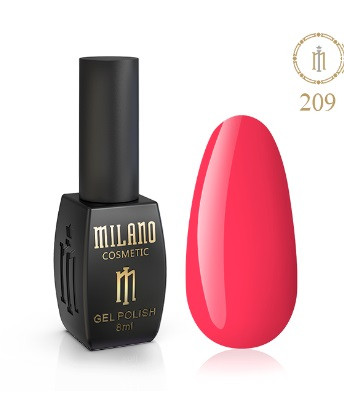 ГЕЛЬ ЛАК MILANO 8 МЛ № 209 гелевий лак для манікюру для LED лампи красивий манікюр