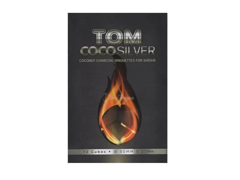Кокосове вугілля Tom COCO Silver - 1 кг, 60 штук в коробці (Том Коко Сільвер для калауда)