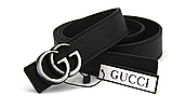 Ремінь жіночий GUCCI Двосторонній 28 мм чорний коричневий, фото 4