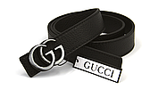 Ремінь жіночий GUCCI Двосторонній 28 мм чорний коричневий, фото 7