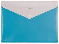 Папка-конверт Optima Вишиванка А4 пластикова 2 відділення на кнопці блакитна (10) (150) O35206-11
