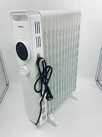 Масляний радіатор обігрівач електричний 2500 Ватт 13 секцій 35 кв Rumtel KUM-1240S White