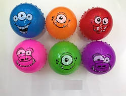 М'яч гумовий із шипами, 10 см, 25 г, 6 кольорів ЦЕНА ЗА УП. 10ШТ (500шт)