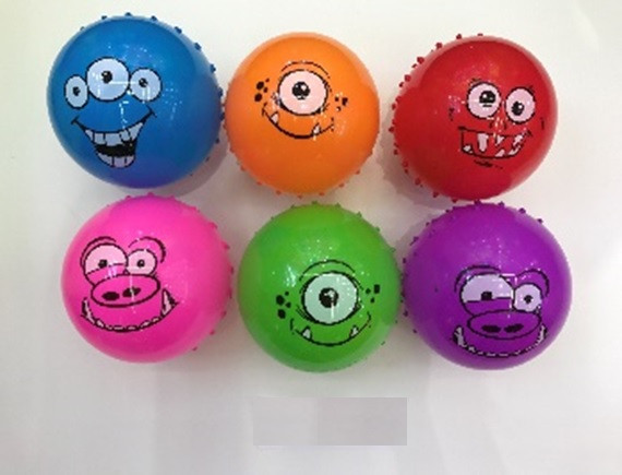 М'яч гумовий із шипами, 10 см, 25 г, 6 кольорів ЦЕНА ЗА УП. 10ШТ (500шт)