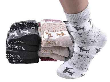 Шкарпетки жін махра Олені в асорт. р.23-25 12пар ТМ Житомир FG