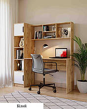 Комп'ютерний стіл з пеналом  в дитячу кімнату Teenager корпус тахо/білий  Viorina-Deko