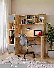 Комп'ютерний стіл з пеналом  в дитячу кімнату Teenager корпус тахо/сірий Viorina-Deko