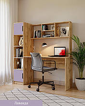 Комп'ютерний стіл з пеналом  в дитячу кімнату Teenager корпус тахо/лаванда Viorina-Deko