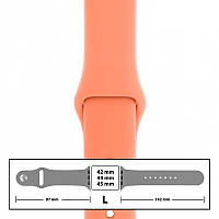 Ремешок силиконовый для Apple Watch 42/44/45 mm размер L (44) Peach