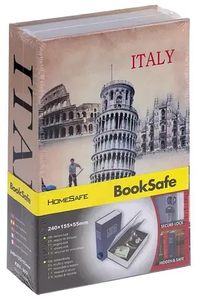 Книга сейф Італія на ключі 240 х 160 х 60 мм, Книга скринька Italy Велика, фото 1