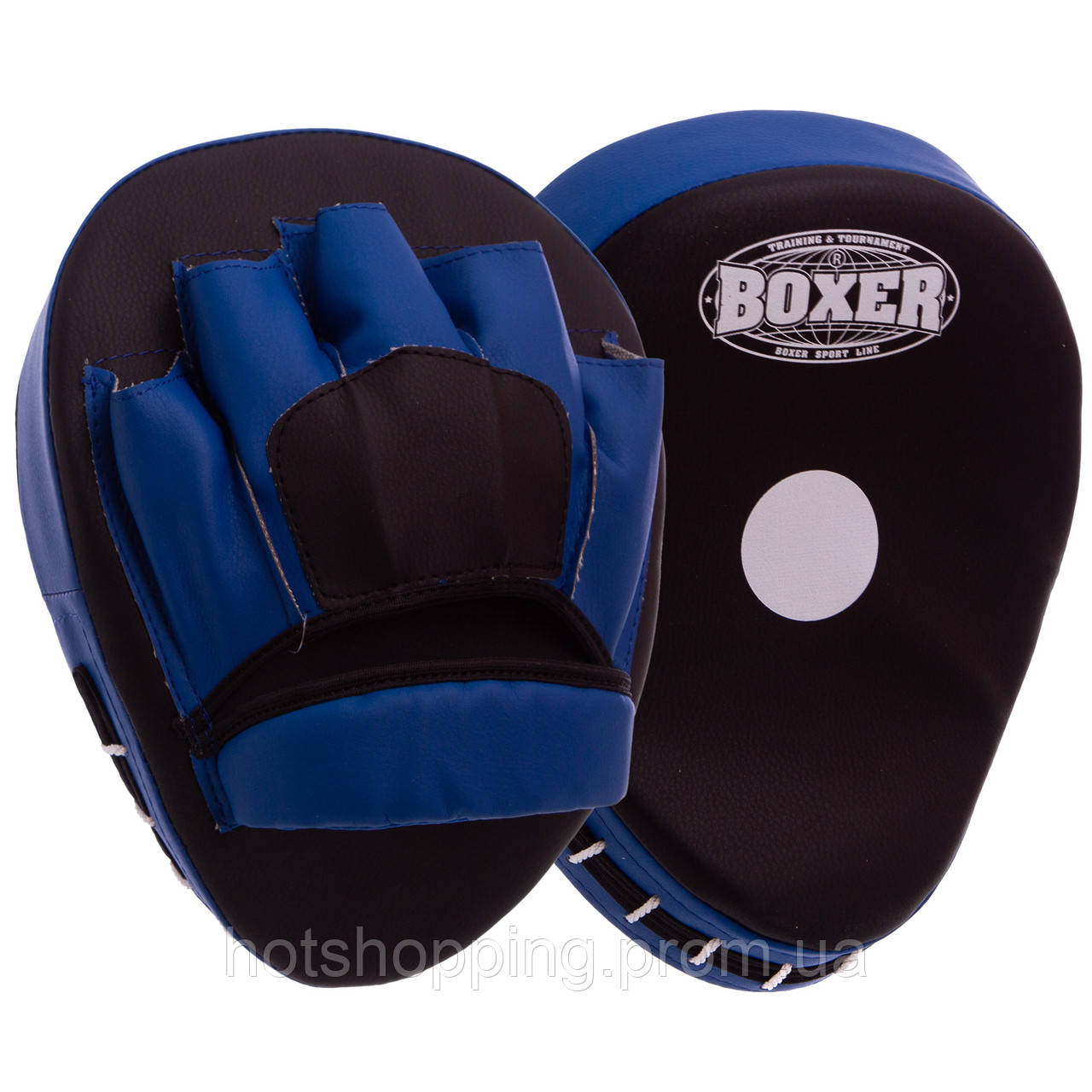 Лапа Вигнута для боксу та єдиноборств BOXER 2011-01 19х23х4см 2шт Чорний-синій ht - фото 1 - id-p1971755538