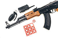 Игрушечный автомат АК-47 с пистонами и аксессуарами Golden Gun Nia-mart