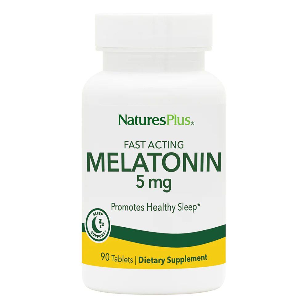 Натуральна добавка Natures Plus Fast Acting Melatonin 5 mg, 90 таблеток EXP