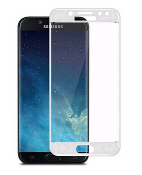 Скло samsung j400 galaxy j4 2018 full glue (0.3 мм, 2.5d) white