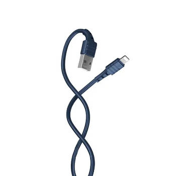USB кабель Lightning Remax Zeron Series Elastic RC- 179i, 2.4A 1m blue