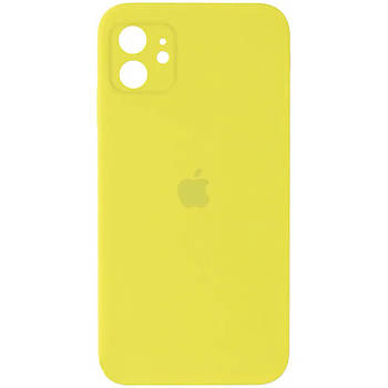Silicone case for iPhone 11 (50) Canary Yellow (квадратний) square side