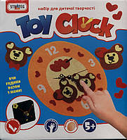 Набор для творчества "Toy clock - Мишутки", в кор. 21,7см*24см*5см, ТМ Стратег, Украина (12шт)