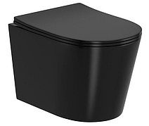 Підвісний унітаз з сидінням Slim Soft Close дюропласт чорний матовий