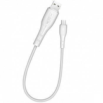 USB кабель microUSB MOXOM MX-CB80, 3A 0.3м білий
