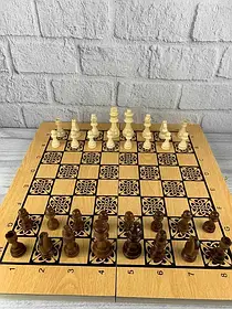 Настільна шахова гра 3 в 1 з великими фігурами (шахи, шашки, нарди), 50х50 см
