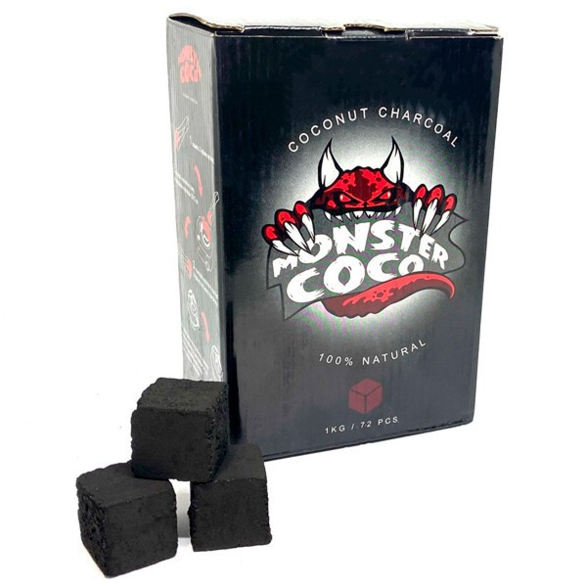 Кокосове вугілля для кальяну Monster Coco Сососо - 1 кг, 72 штуки в коробці