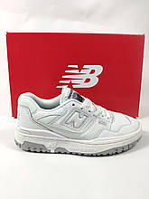 Жіночі кросівки New Balance 550 (білі із сірим) модні зручні весняно-осінні кроси D432 mood