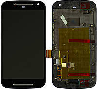 Дисплей Motorola XT1062 Moto G2/XT1063/XT1064/XT1068 в сборе с сенсором и рамкой black